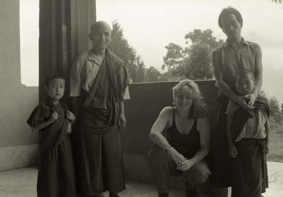 Candace Scharsu at a Tibetan Monastery