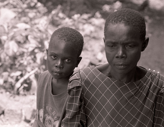 Ngarimi Lado, 11 years old, with his grandmother. Lord Kony's LRA killed his grandfather and abducted him and his two sisters in May 2009. His sisters have not been seen since.